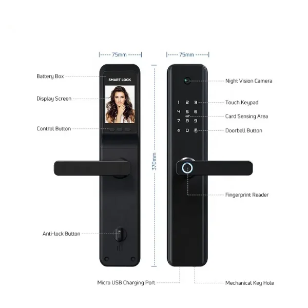 Kinzbell Wi-Fi Control QR Card Fingerprint Digital Lock - Image 2